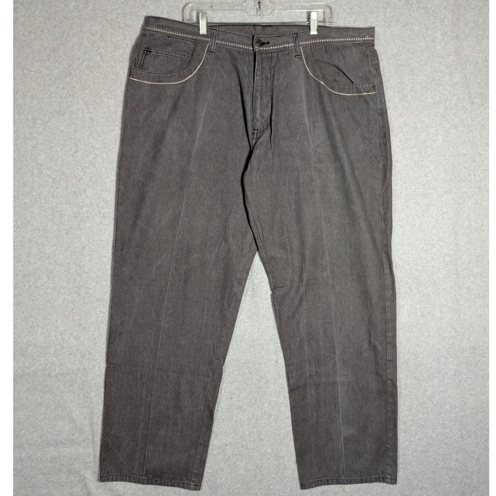 Karl Kani Gold Jeans Men 44/34 Gray Baggy Y2K Streetwear Hip Hop *42x31